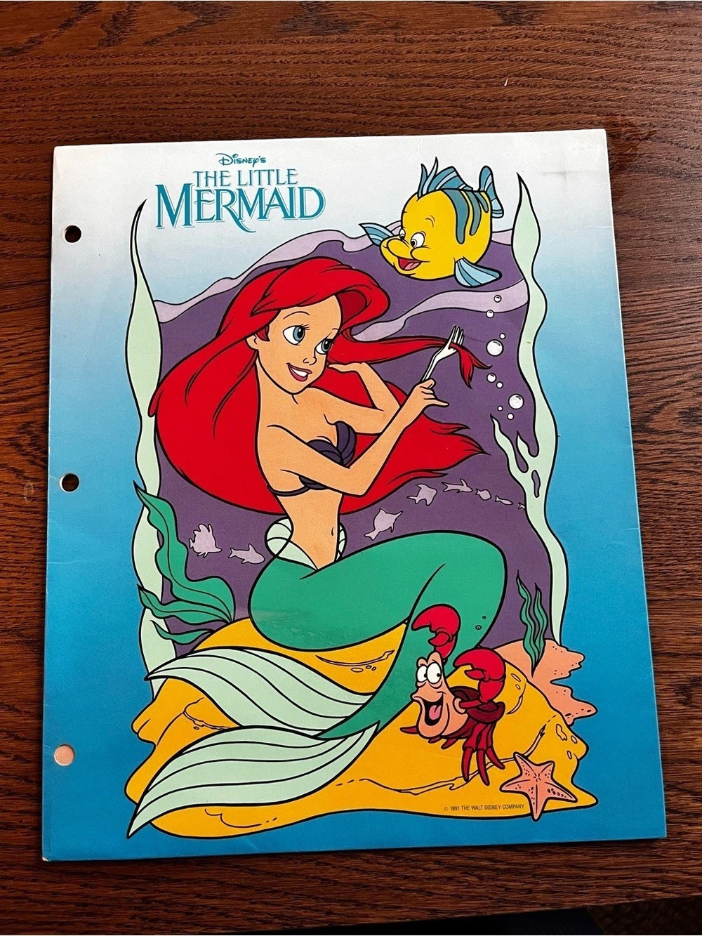 Vintage 1990s Disney The Little Mermaid Ariel Folder – Original Retro School Sup